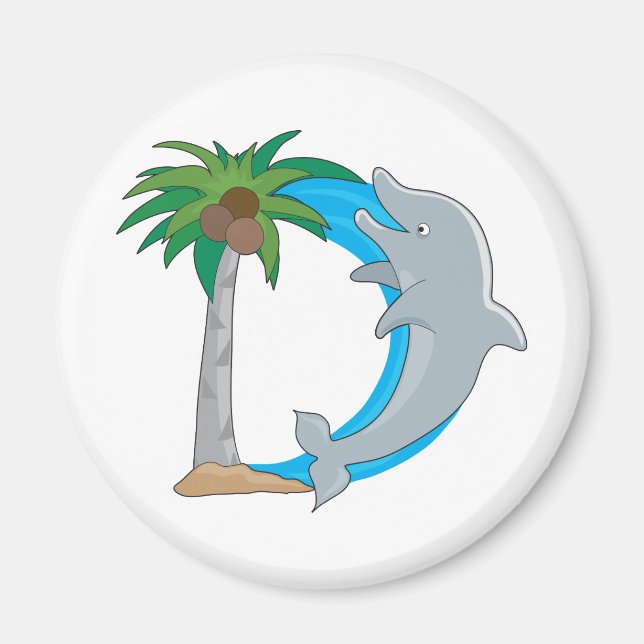 Animal Alphabet Dolphin Magnet (Front)
