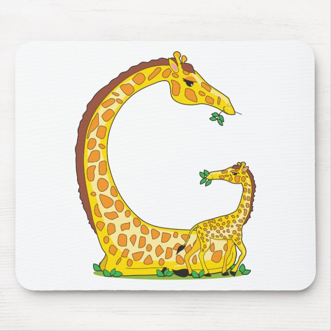 animal alphabet G Mouse Pad (Front)