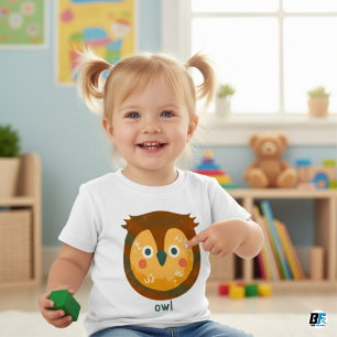 Animal Alphabet O For Owl Baby T-Shirt