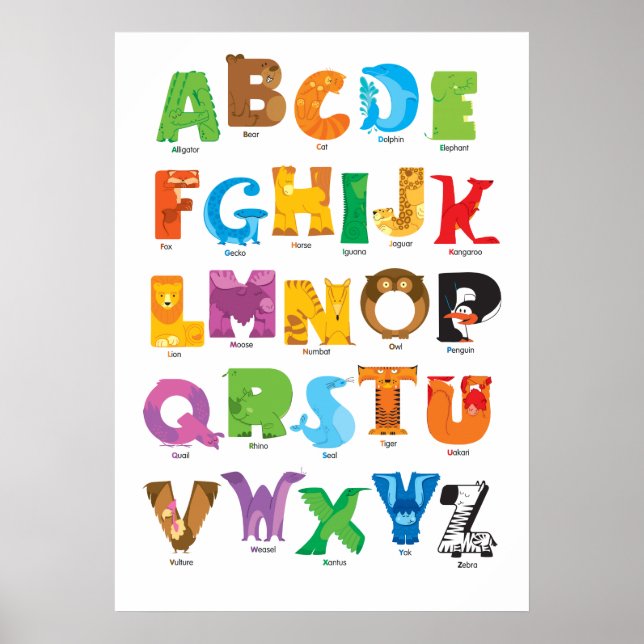 Animal Alphabet Poster (Front)