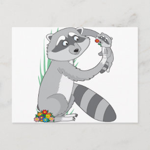 Animal Alphabet Raccoon Postcard