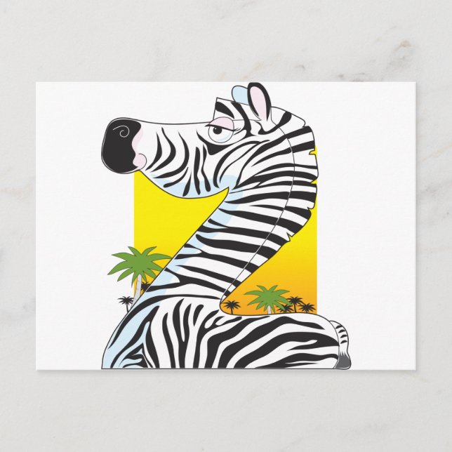 Animal Alphabet Zebra Postcard (Front)