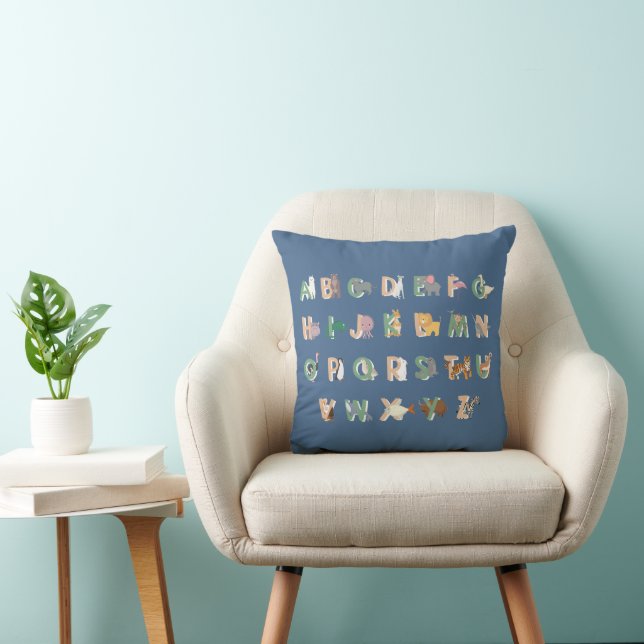 Animal Alphabets Throw Pillow (Chair)