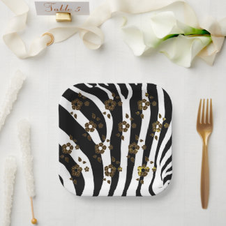 Animal and Floral Design  Paper Plate