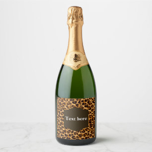 Animal, animal print, Leopard ,cheetah Sparkling Wine Label