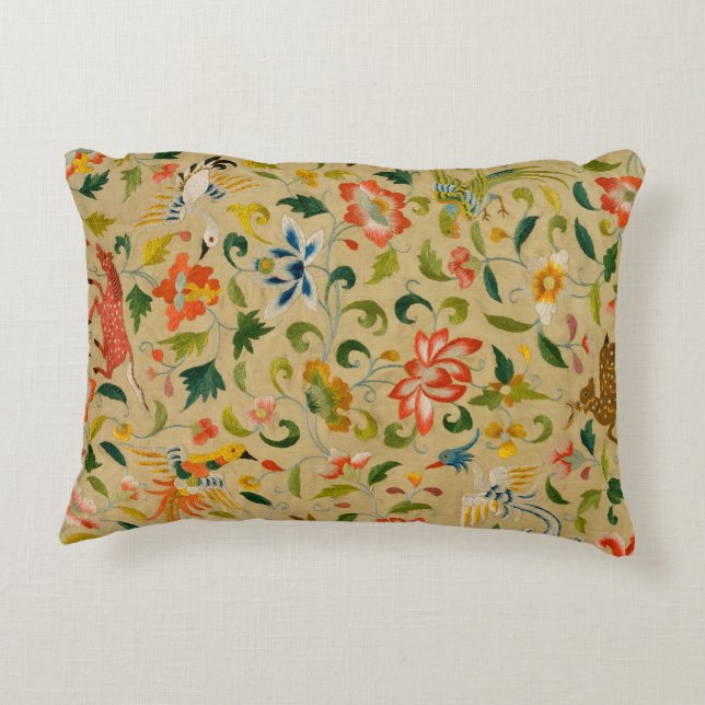 Animal Antique Horse Bird Deer Rabbit Accent Pillow (Back)