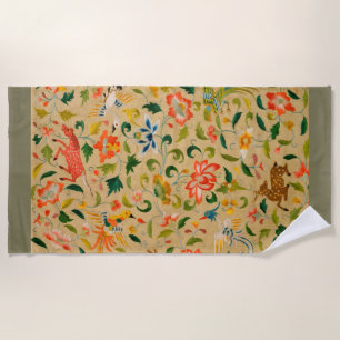 Animal Antique Horse Bird Deer Rabbit Beach Towel
