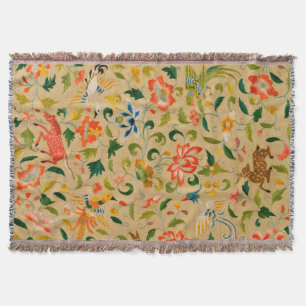 Animal Antique Horse Bird Deer Rabbit Throw Blanket