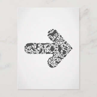 Animal arrow postcard