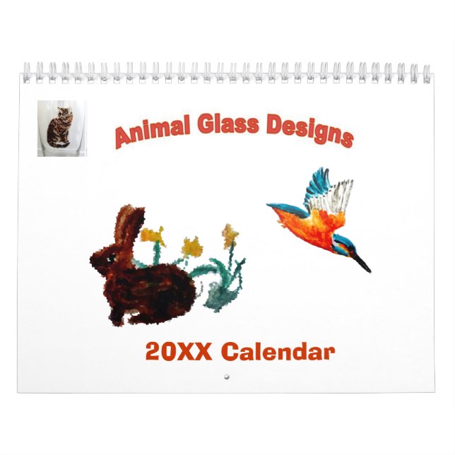 Animal Art Glass Paintings Pets, Wildlife Calendar (Cover)