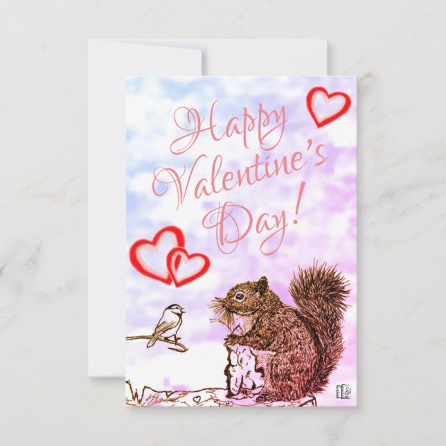 Animal artistique Texte coloré Carte Saint Valenti (Devant)