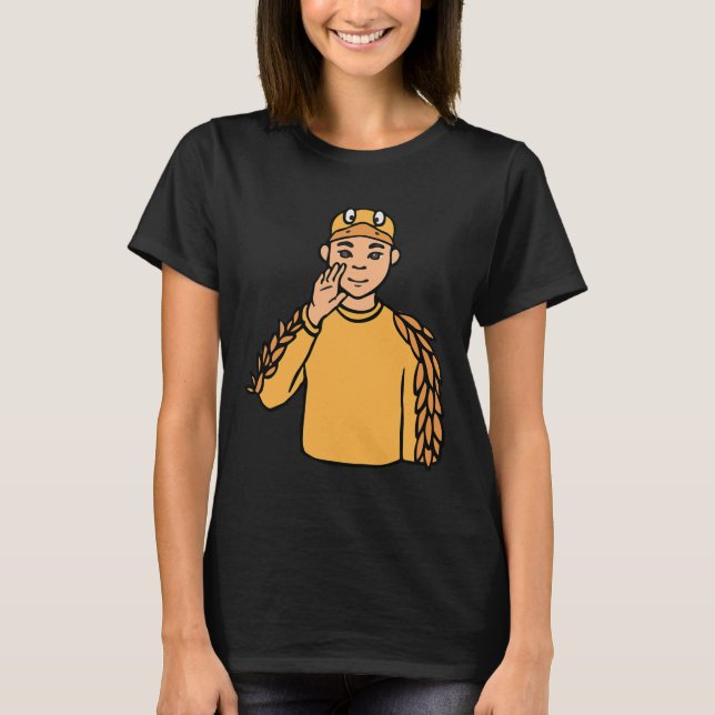 Animal Asl Hand Gesture Deaf Hearing Loss Awarenes T-Shirt (Front)