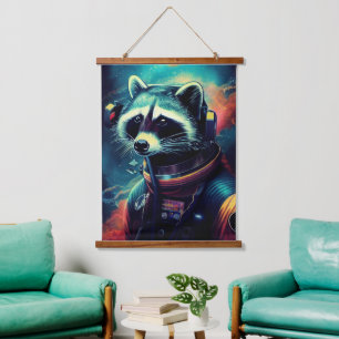 Animal Astronaut Space walk, Universe, raccoon Hanging Tapestry
