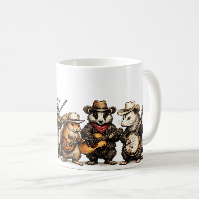 Animal Band , Funny Forest Animals Playing Instrum Coffee Mug (Front Right)