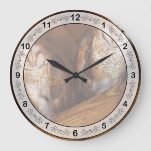 Animal - Bird - A couple of barn owls Large Clock
