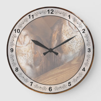 Animal - Bird - A couple of barn owls Large Clock