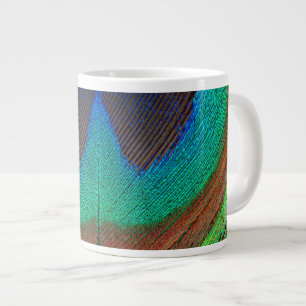 Animal - Bird - Peacock Feather Large Coffee Mug