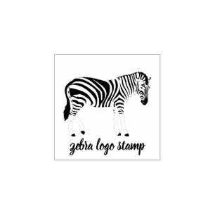 Animal Black Zebra Rubber Stamp