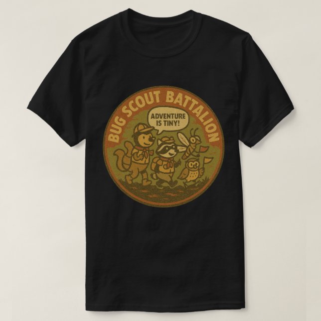 Animal Bug Scout Battalion Tiny Adventure T-Shirt (Design Front)