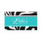 Animal Business Card Zebra Nail Salon Blue Angle