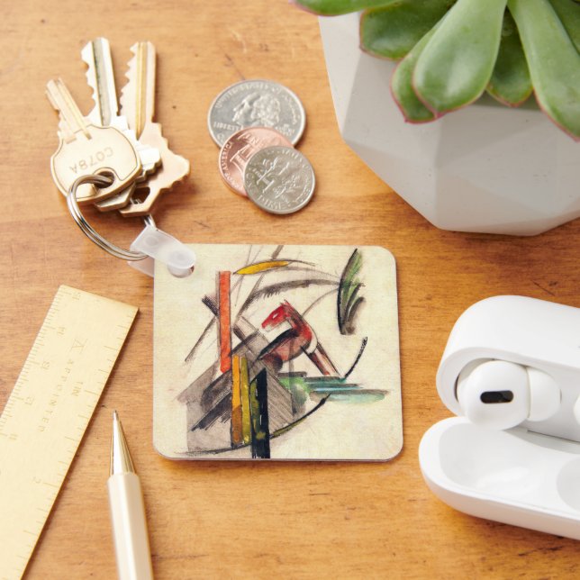 Animal by Franz Marc, Vintage Expressionism Art Keychain (Desk)