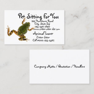Animal Care Business Climbing Frog Photograph Business Card