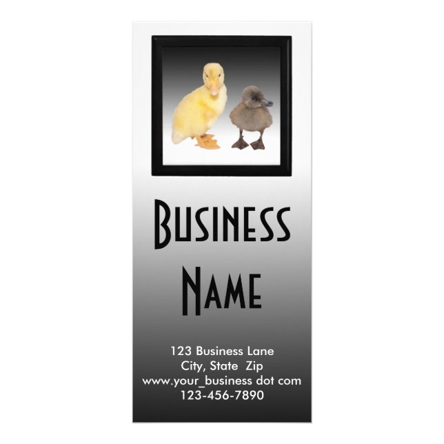 Animal Care Ducklings Photo Custom Business Rack Card (Front)