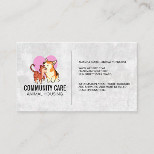 Animal Care   Pet Sitting   Marble Business Card
