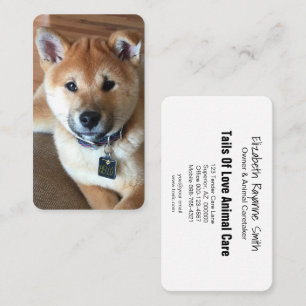 Animal Care Professional Shiba Inu Puppy Photo Business Card