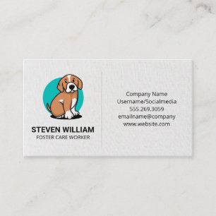 Animal Care   Shelter   Cute Dog Sitting Logo Business Card