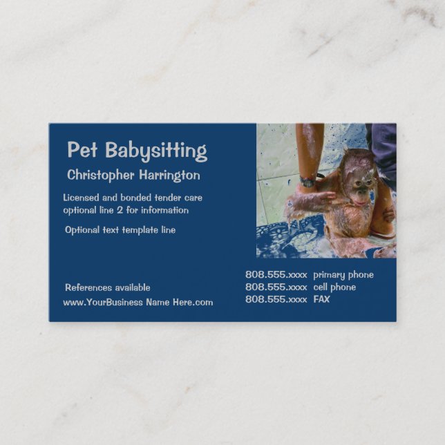 Animal Caretaker Business Card (Front)