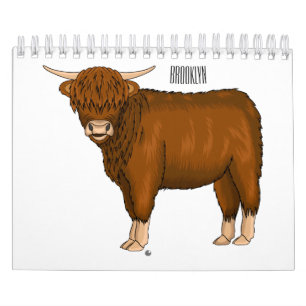 Animal cartoon illustration calendar