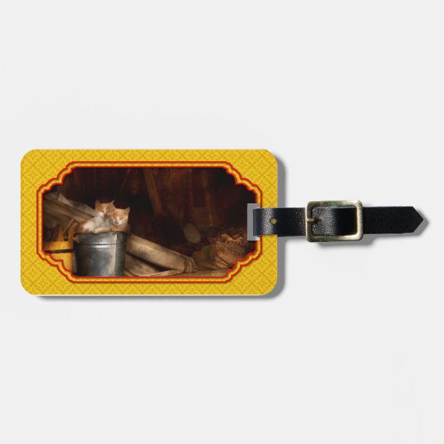 Animal - Cat - Bucket of fun Luggage Tag (Front Horizontal)