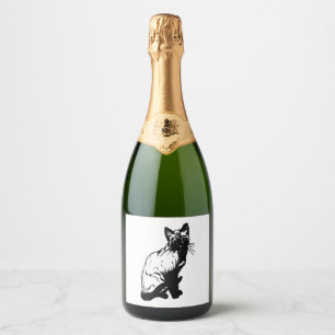 Animal,Cat,Cats,animal,pet,cat,tiger,wild cat,cat Sparkling Wine Label