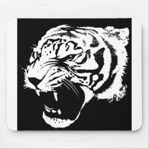 Animal Cat Found Jungle Tiger Black Cat Mouse Pad