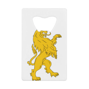 Animal Cat Heraldry Lion Mammal Stylised Credit Card Bottle Opener