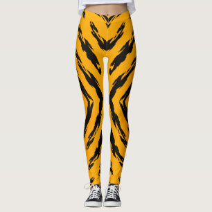 Animal Cat Tiger Skin Pattern Stripes Vacation Fun Leggings