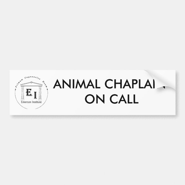 ANIMAL CHAPLAIN ON CALL BUMPER STICKER (Front)