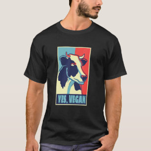 Animal Chicken Pig Cow   Yes Vegan Vegetarian Retr T-Shirt