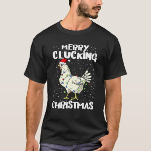 Animal Chicken Santa Lights Christmas Pajama Merry T-Shirt