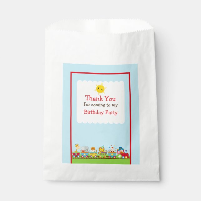 Animal Circus Train Favour Bag (Front)