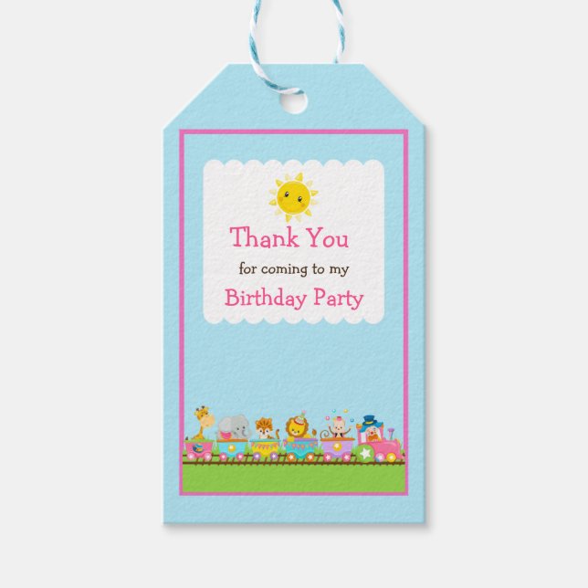 Animal Circus Train Gift Tag (Front)