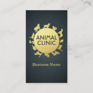 Animal Clinic Hospital Pet Care Sitter Gold Animal Appointment Card