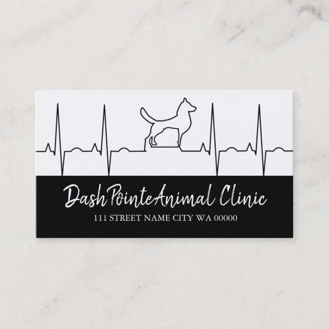 Animal Clinic  Pet Shelter Veterinary Business Card (Front)