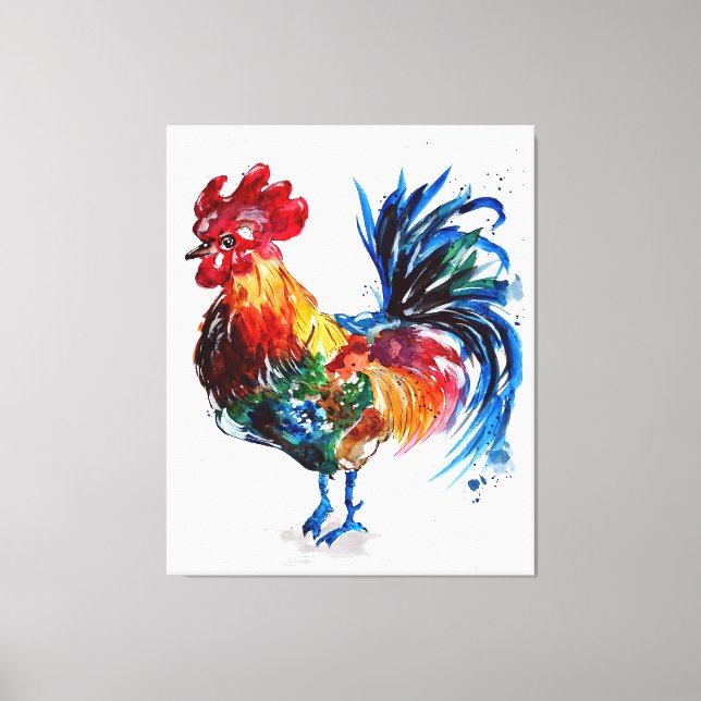 Animal Colourful Chicken Art Design |  Animal Love Canvas Print (Front)
