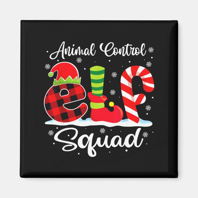 Animal Control Elf Squad Christmas Officer Matchin Magnet (Front)