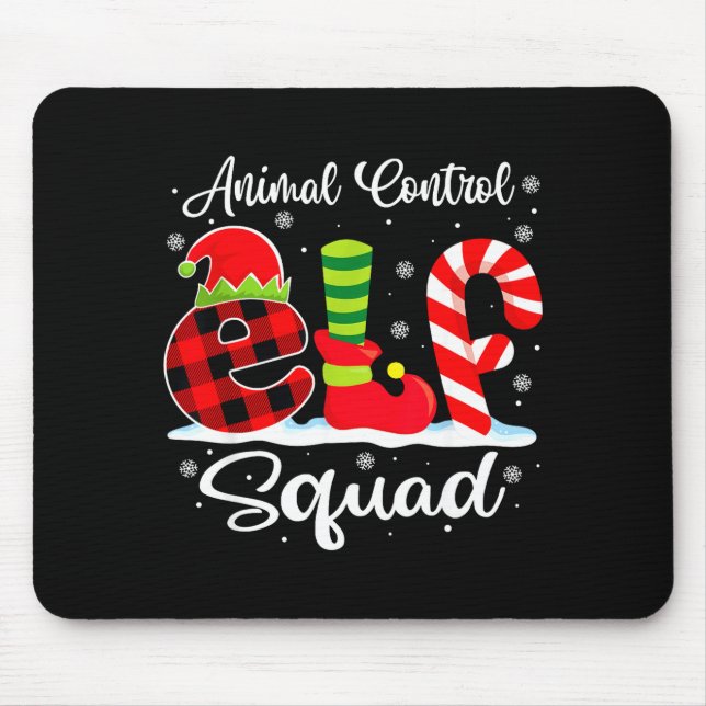 Animal Control Elf Squad Christmas Officer Matchin Mouse Pad (Front)