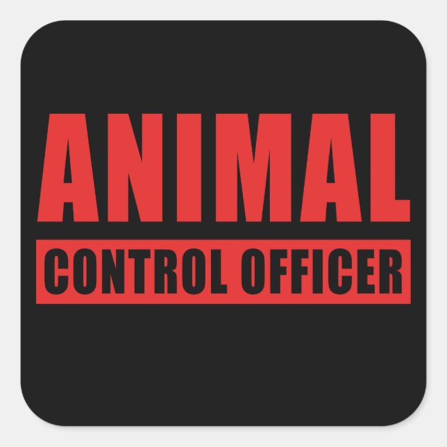 Animal Control Officer – Cute Patrol Uniform & Dog Square Sticker (Front)