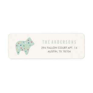 Animal Cookie Address Label - Mint