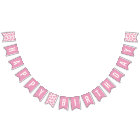 Animal Cookie Birthday Bunting Banner - Magenta